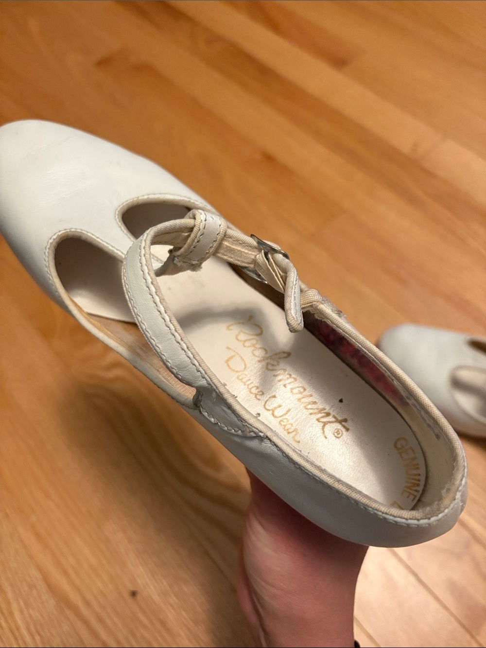 White T-Strap Mary Jane Heels - Picture 2 of 7